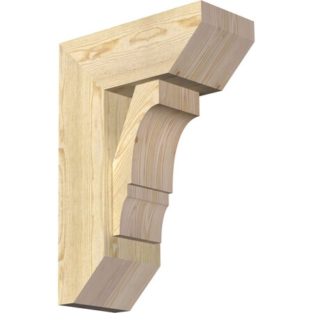 Ekena Millwork Balboa Slat Rough Sawn Bracket w/ Offset Brace, Douglas Fir, 8"W x 18"D x 26"H BKT0806X18X26BOA06RDF